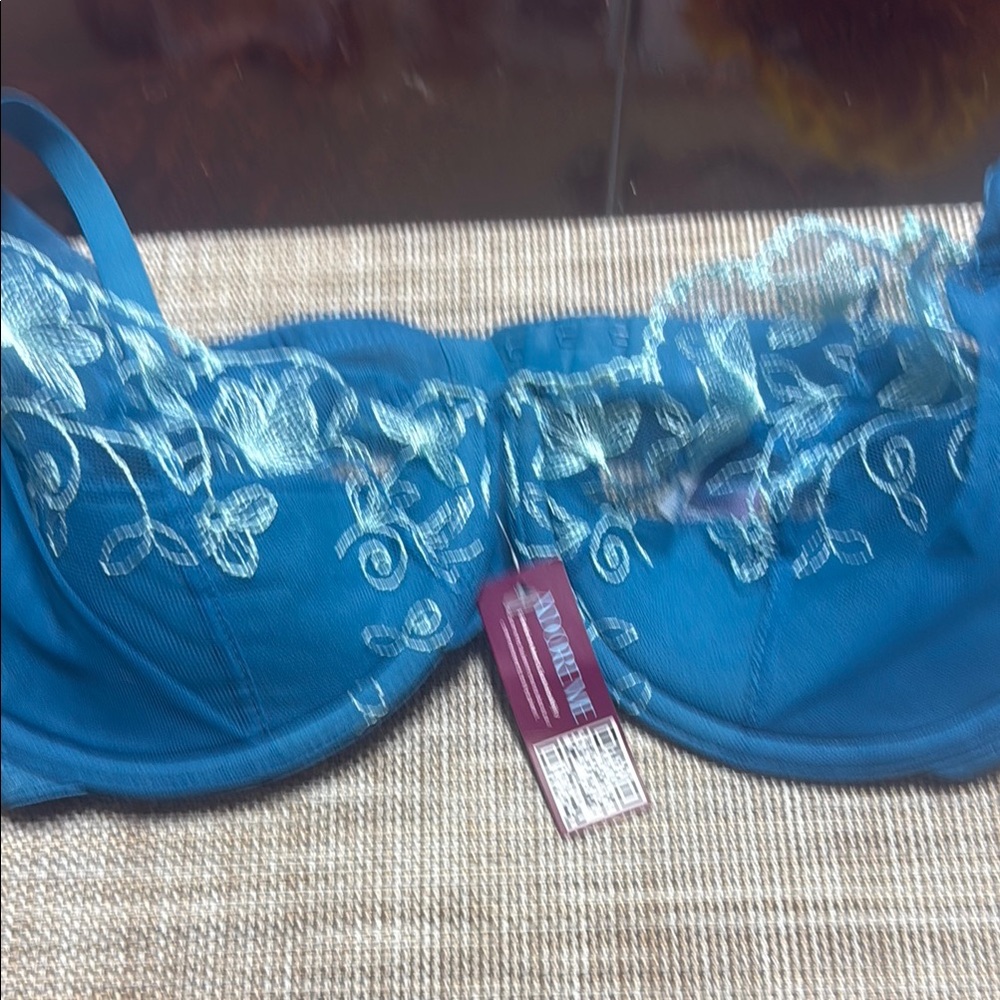 Adoreme Teal Embroidered Women's  36C Bra NWT